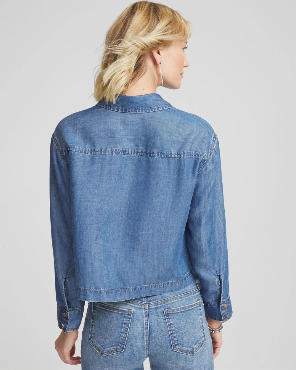 Tencel™ Cropped Denim Shirt | Chico's